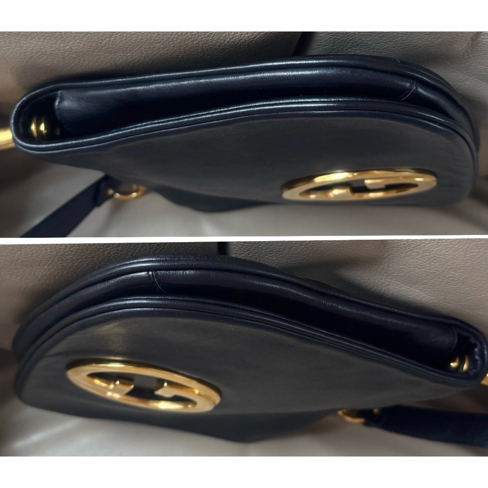 Gucci Black Shoulder Bag with Gold GG Emblem - Picture 4 of 11